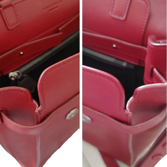 Elena Ghisellini Bordeaux Leather Top Handle Shoulder Bag - Picture 7 of 16